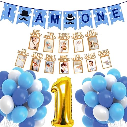 First Birthday Decorations for Boys, Girls, Kids - 1st Birthday Decorations for Girls, Boys - 1st Birthday Theme Decoration Combo - 1st Birthday Party Supplies for Boys, Girls