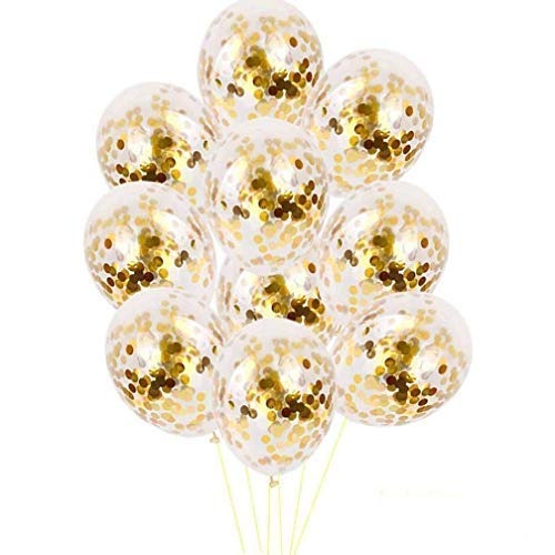 25 Golden Confetti Balloons for Birthday Decoration, Gold Balloons for Decoration, Glitter Balloons for Decoration (Gold Confetti Balloons for Party Decoration)