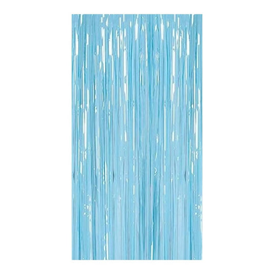Pastel Foil Curtains (1pc Blue Curtain)- 3 ft X 6 ft | Pastel Backdrop Curtains for Party Birthday, Baby Shower, Cradle, Wedding Decorations