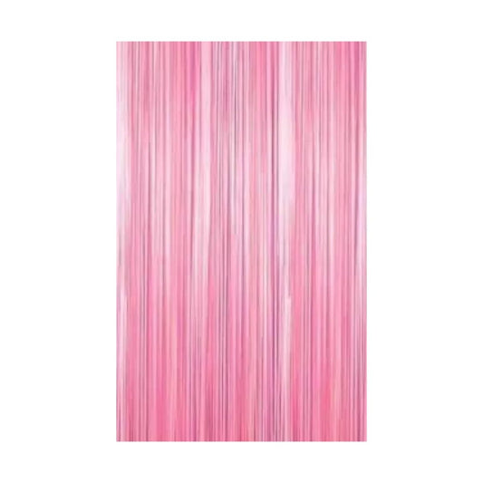 Pastel Foil Curtains (1pc Pink Curtain)- 3 ft X 6 ft | Pastel Backdrop Curtain for Party Birthday, Baby Shower, Cradle, Wedding Decorations.