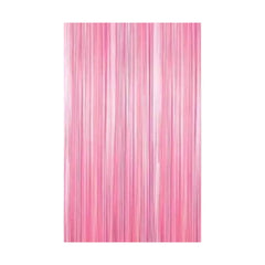 Pastel Foil Curtains (1pc Pink Curtain)- 3 ft X 6 ft | Pastel Backdrop Curtain for Party Birthday, Baby Shower, Cradle, Wedding Decorations.