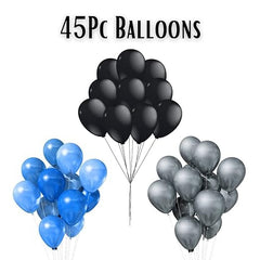 Astronaut Theme 7th Birthday Decoration - 45 Balloons, 5pc Astronaut Foil, 1 Black Curtain, 1 Banner, 7 No Balloon (Space Astronaut Seventh Birthday Theme Decoration for Boys / Kids)