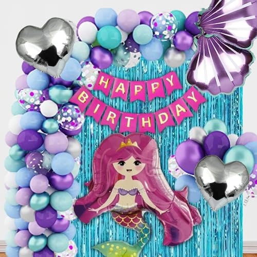 Mermaid Theme Birthday Decorations for Girls, Kids Party - Under the Sea Theme Birthday Decorations (Fish Theme Birthday Decor)