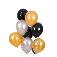 Silver, Golden & Black Theme Birthday Decorations for Boys, Girls, Adults - Gold, Black & Silver Birthday Decorations - Silver Star Theme Birthday Decoration