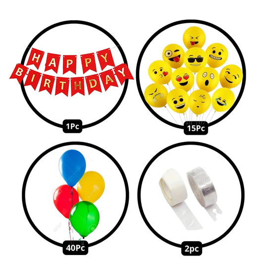 Emoji Theme Birthday Decorations for Boys, Girls, Kids Party - Emoji Birthday Decorations Kit, Emoticons Balloons for Party Decorations