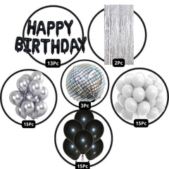 Disco Theme Birthday Decorations for Boys, Girls, Couples, Kids Party - Retro Dance Theme Birthday Decorations - Disco Birthday Decorations - White, Black & Silver Birthday Decorations