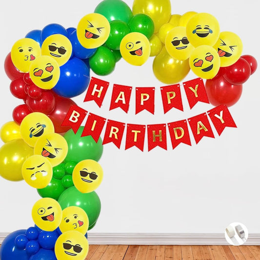 Emoji Theme Birthday Decorations for Boys, Girls, Kids Party - Emoji Birthday Decorations Kit, Emoticons Balloons for Party Decorations