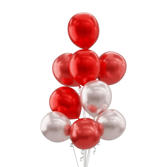 Valentines Day Decoration Pack - 20pc Red Balloon, 6pc Red & Silver Heart balloons, 1pc Red Love Balloon