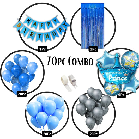 Prince Theme Birthday Decorations for Boys, Kids Party - Prince Birthday Decoration, Blue Theme Birthday Decorations - Prince Theme Party Supplies for Birthday Decoration with Arch Tape, Dot Glue