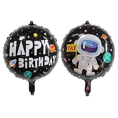 Astronaut Theme 1st Birthday Decoration - 45 Balloons, 5pc Astronaut Foil, 1 Black Curtain, 1 Banner, 1 No Balloon (Space 1st Birthday Theme Decoration) (Space Theme 1st Birthday)