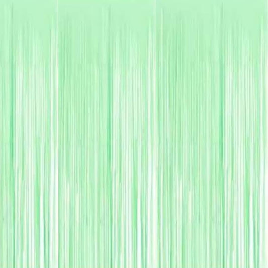 Pastel Foil Curtains (1pc Green Curtain)- 3 ft X 6 ft | Pastel Backdrop Curtain for Party Birthday, Baby Shower, Cradle, Wedding Decorations.