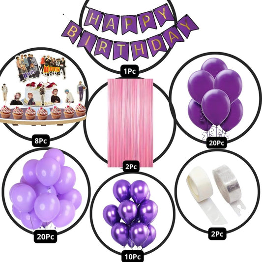 BTS Theme Birthday Decorations for Girls, Boys, Kids Party, Adults - BTS Birthday Decorations for Boys, Girls - BTS Party Supplies for Birthday Decorations