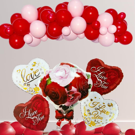 Valentines Decorations for Couples, Love Theme Decorations, I love you decorations for couples, heart balloon bouquet