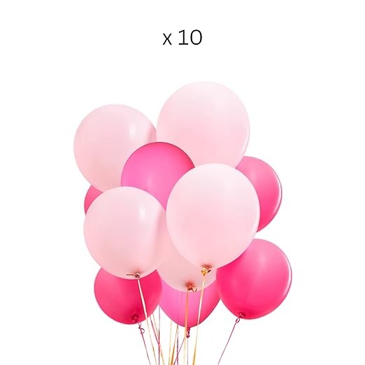 Pink Baby Feet Balloon (It's a Girl), 10 White and Pink Balloons, 2 Star Balloons - Baby Shower Decoration, Welcome Baby Balloons