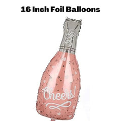 Bachelorette/Bridal Shower decor Pack 66Pcs - 20 pink, 40 Rose Gold & Pink metallic Balloons, BRIDE Balloons (5), 1 Champagne Foil (Bachelorette / Bridal Shower Decoration Pack)