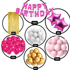 Gold & Pink Birthday Decorations for Girls, Kids Party, Boys - Gold & Pink Theme Birthday Decorations - Pink Party Supplies for Birthday Decorations - Star Theme Birthday Decorations