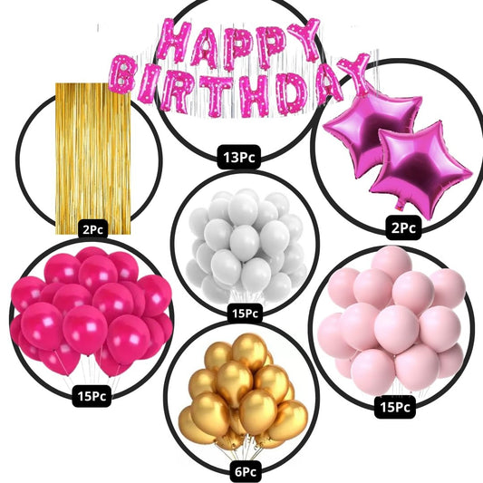 Gold & Pink Birthday Decorations for Girls, Kids Party, Boys - Gold & Pink Theme Birthday Decorations - Pink Party Supplies for Birthday Decorations - Star Theme Birthday Decorations