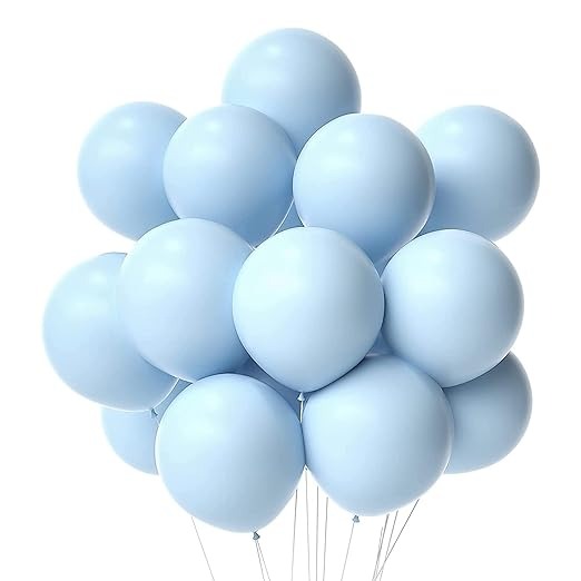 100Pc Pastel Blue Balloons For Birthday Decoration Party/Birthday/Party Decoration/Kids Birthday decor/Blue Birthday Decoration