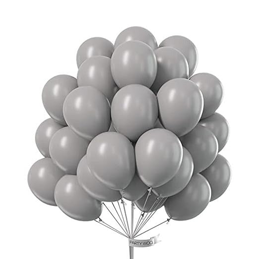 100Pc Pastel Balloons For Birthday Decoration Party/Birthday/Party Decoration/Kids Birthday decor (Pastel Grey Balloon 100Pc)
