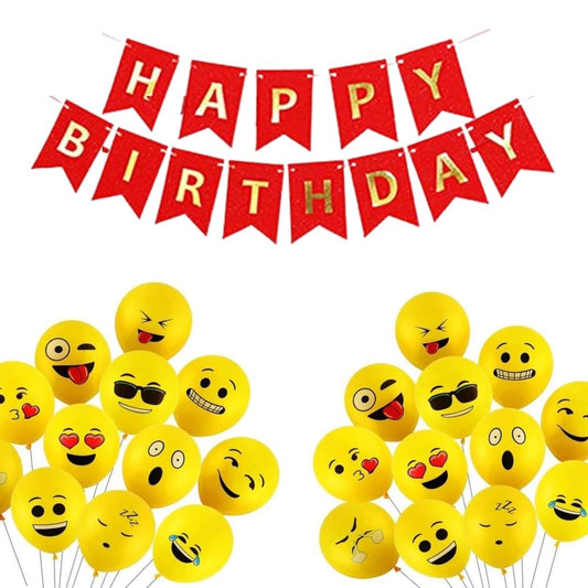 Emoji Theme Birthday Decorations for Boys, Girls, Kids Party - Emoji Birthday Decorations Kit, Emoticons Balloons for Party Decorations