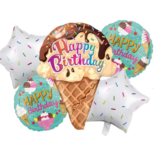 Ice Cream Theme Birthday Decorations for Boys, Girls, Kids Party, Adults - Food Theme Birthday Decorations, Multicolor Theme Birthday Decoration Set