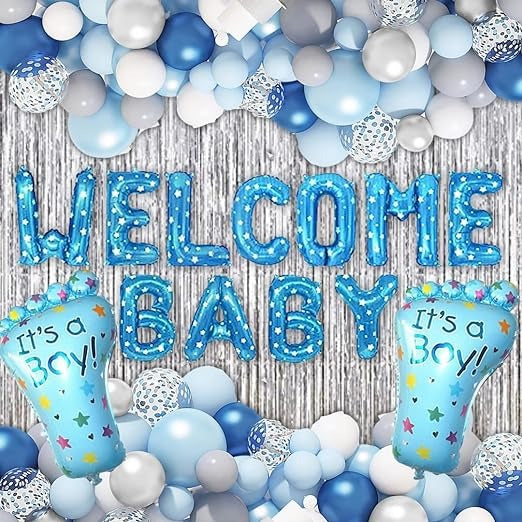 New Born Baby Welcome Decorations for Boys - Welcome Home Baby Decorations for Boys, Newborn Homecoming Welcome Decorations Kit