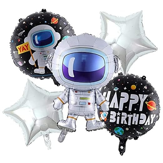 Astronaut Foil Balloon Set of 5 for Boys and Girls birthday Party | Kids Birthday Party (Space Theme Foil Balloon)