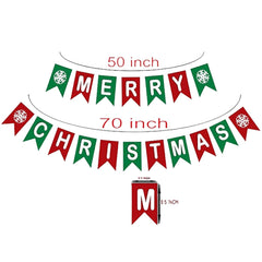 43pc Christmas Party Decoration Kit, Merry Christmas Banner, 32'inch Santa Balloon for Christmas, 1pc Green foil curtain for Christmas