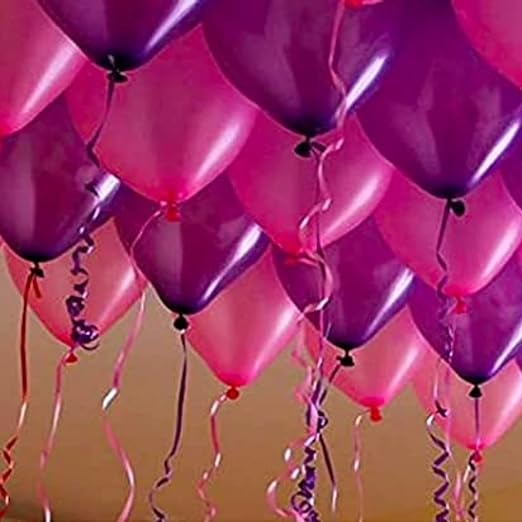 50Pc Metallic Pink, Purple Balloon Combo | Pink Birthday Decoration Items | Pink & Purple party props | Balloon Bouquet
