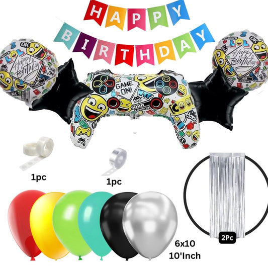 Multicolor Video Game Theme Birthday Decorations for Boys - Gaming Birthday Decorations, Remote Control Birthday Decorations, Game Theme Party Supplies for Birthday