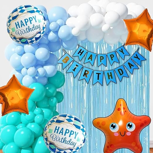 Mermaid Theme Birthday Decorations for Girls, Kids Party - Under the Sea Theme Birthday Decorations (Starfish Birthday Decoration)