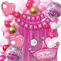 Princess Theme Birthday Decorations for Girls, Kids Party - Princess Birthday Decoration, Pink Theme Birthday Decorations - Princess Party Supplies for Birthday Decoration