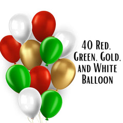 43pc Christmas Party Decoration Kit, Merry Christmas Banner, 32'inch Santa Balloon for Christmas, 1pc Green foil curtain for Christmas