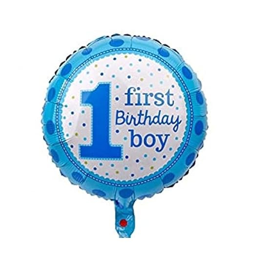 1st Birthday Decoration set of 5 for Boys, 5 pc First BIrthday Balloon Set for Boys, Blue Birthday Decoration for Boys