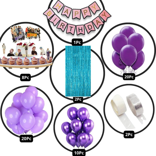 BTS Theme Birthday Decorations for Girls, Boys, Kids Party, Adults - BTS Birthday Decorations for Boys, Girls - BTS Party Supplies for Birthday Decorations