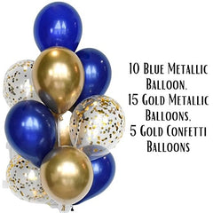 Gold and Blue Birthday Decorations for Boys, Girls, Kids Party- Golden Birthday Decorations, Blue Birthday Party Supplies for Decoration, Blue Theme Birthday Decorations