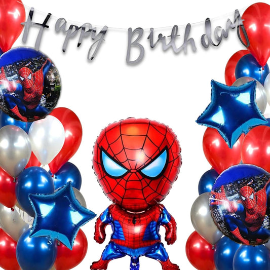 Spider Theme Birthday Decorations for Boys, Kids Party, Girls - Cartoon Birthday Decorations, Spider Birthday Party Supplies
