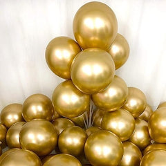 50Pc Gold Chrome Balloons | Birthday Decoration Items | Gold Party props | Gold Anniversary Decoration Items | Gold Balloons decor